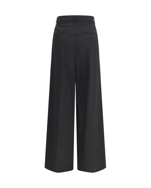 Weekend by Maxmara Black Wide-Leg Pleated Trousers