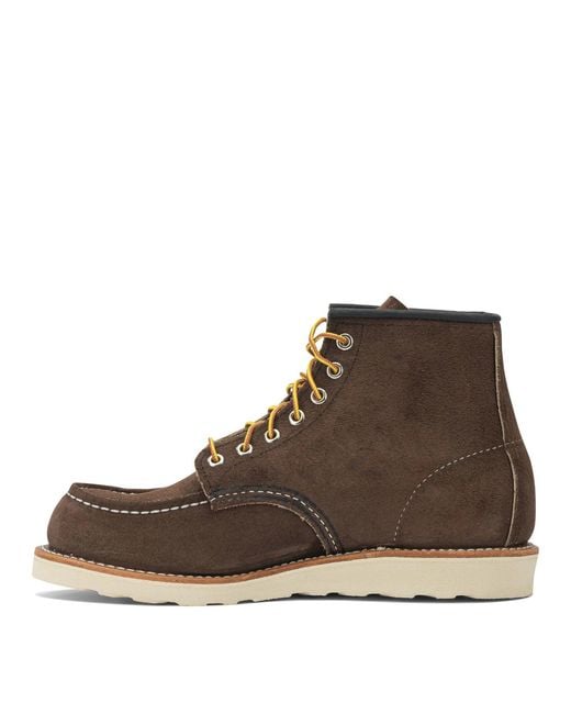 Red Wing Brown "8836 Classic Moc Toe" Lace-Up Ankle Boots for men