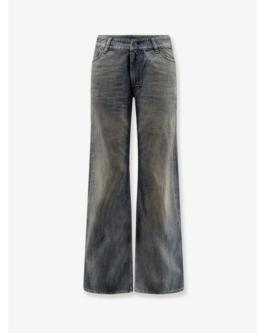 Balenciaga Gray Curved Waist Pants Jeans