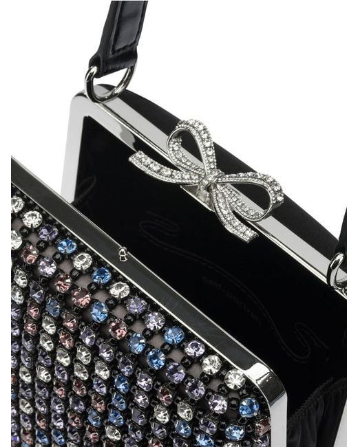 Self-Portrait Black Mini Multi Crystal Handbag