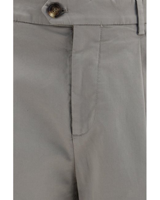 Brunello Cucinelli Gray Chino Pants Cotton Blend for men