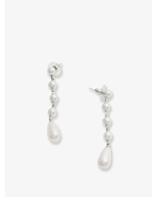 Self-Portrait White Self Portrait Pearl Droplet Earrings