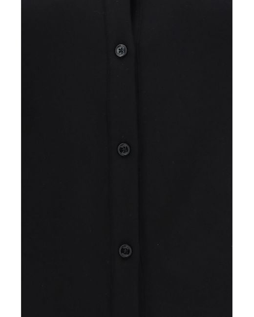 Totême Black Viscose Shirt High Cuffs