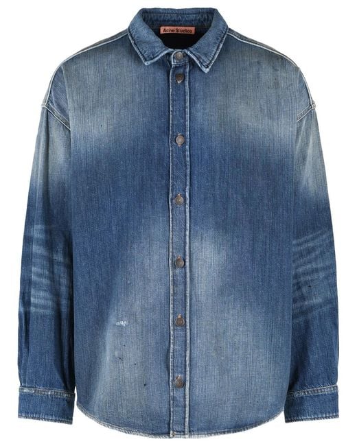 Acne Blue Cotton Shirt for men