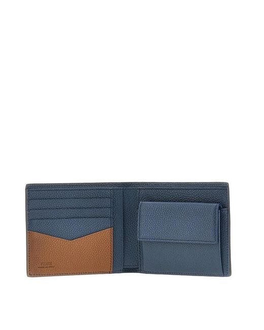 Fendi Blue Grained Leather Lui' Wallet for men