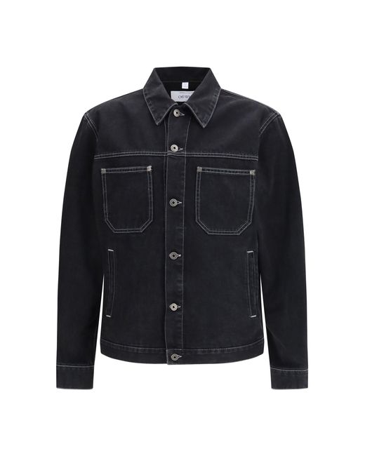Off-White c/o Virgil Abloh Blue Arrow Zip Skate Denim Jacket for men