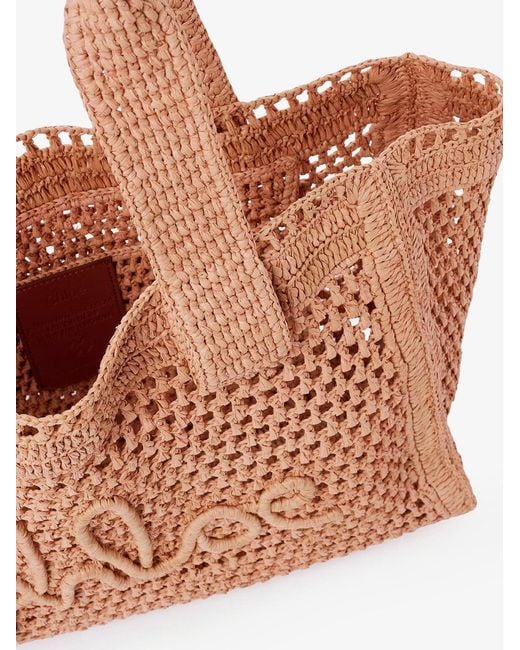 Chloé Brown East-West Summer Banana Raffia Shoulder Bag