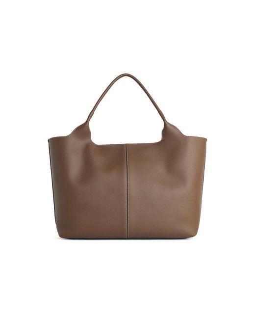 Tod's Brown Medium-Small Leather 'Shopping' Bag