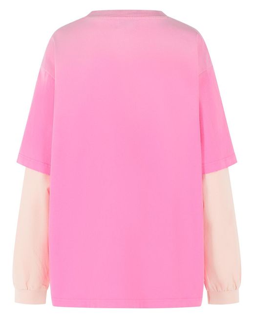 Ganni Pink Cotton T-Shirt
