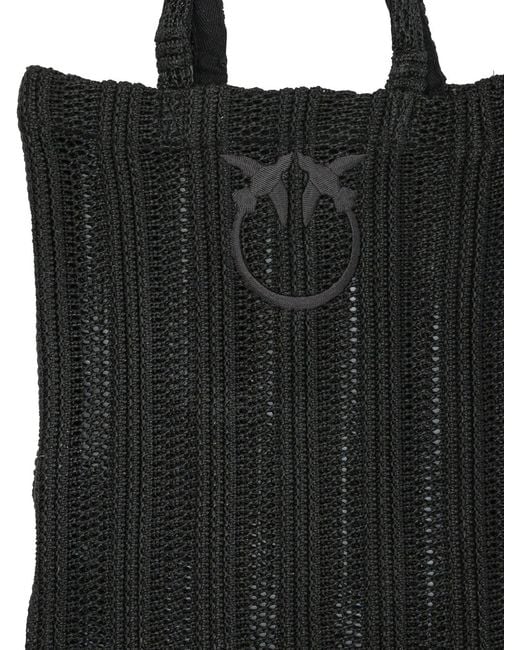 Pinko Black Polypropylene Cotton Shoulder Bag