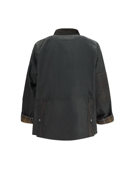 Barbour Black Icons Patch Bedale Waxed Jacket Sage for men