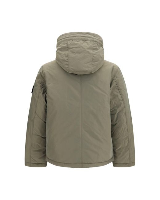 Stone Island Green Padded Micro Twill Jacket for men