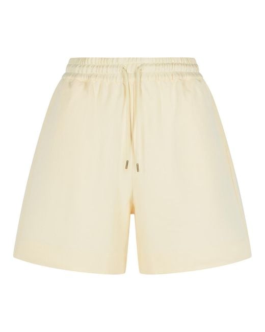 Moncler Natural Cream Cotton Shorts