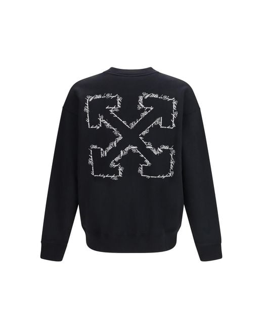 Off-White c/o Virgil Abloh Blue Script Arrow Crewneck Sweatshirt for men
