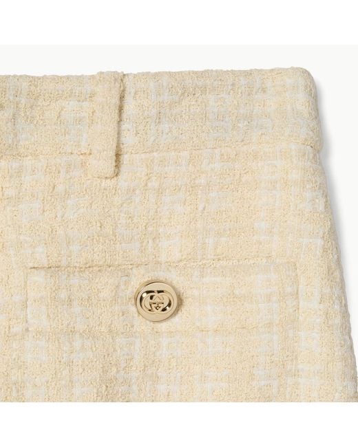 Gucci Natural Cotton Tweed Pants