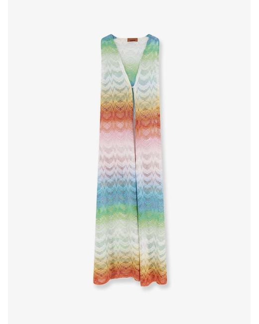 Missoni Green Long Cover Up Viscose And Metallic Fiber Dress