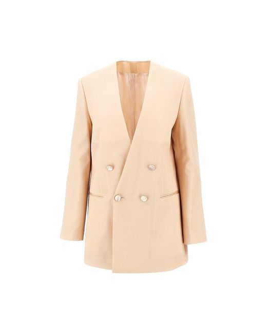 Women's Natural Silk Organdy Double-Breasted Jacket