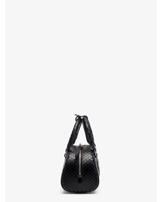 DIESEL Black 1Dr Dome Python Leather Crossbody Bag