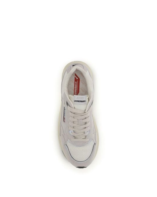 Autry White Sneakers Hyperway Suede/Mesh for men