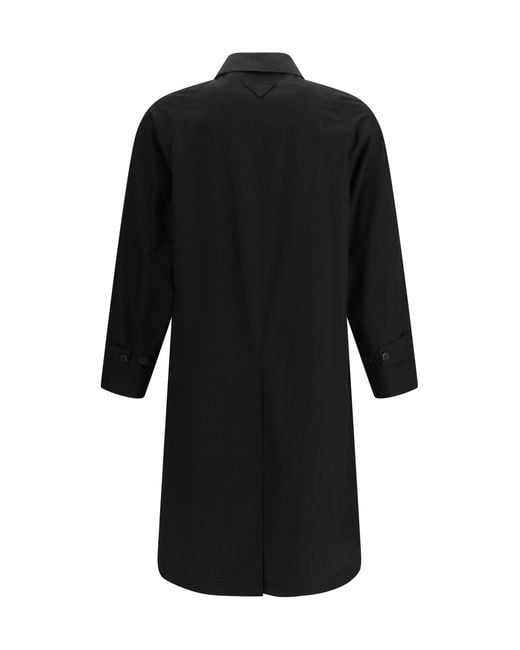 Prada Black Single-Breasted Coat With Long Sleeves for men