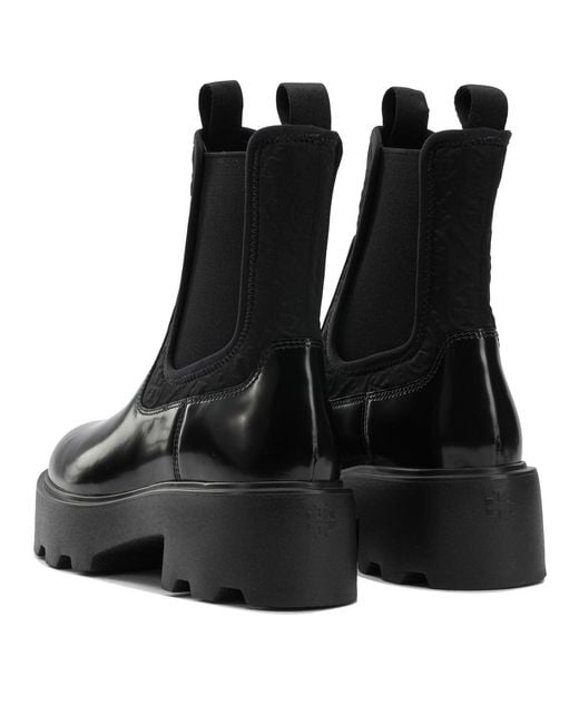 Tory Burch Black Suede Polyester Ankle Boots