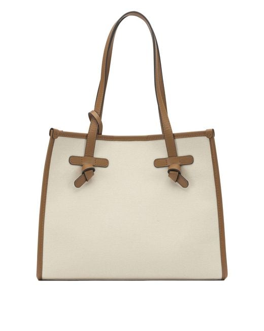 Women's Natural Canvas Leather Bag
