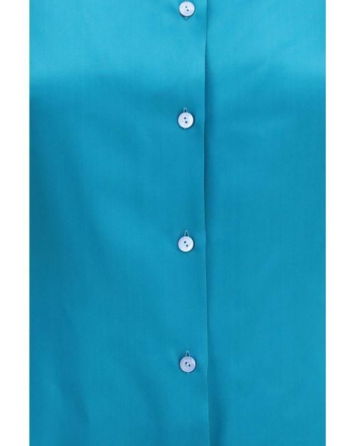 Gucci Blue Silk Satin Shirt
