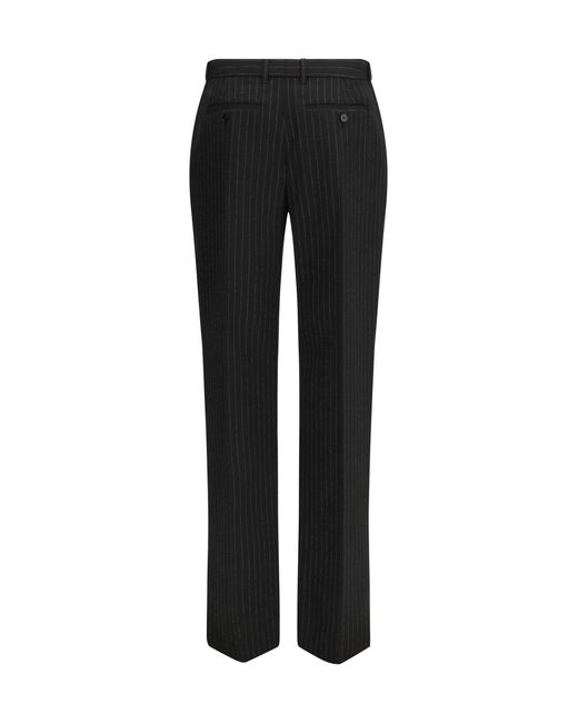 McQueen Black Pinstriped Tailored Pants