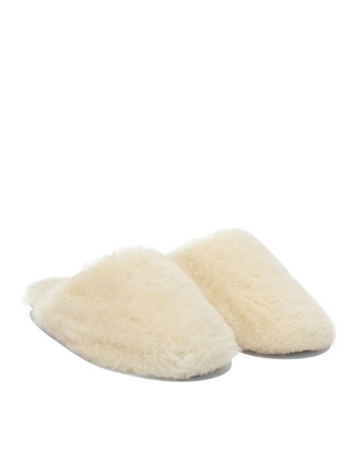 Aeyde White "Rega" Slippers