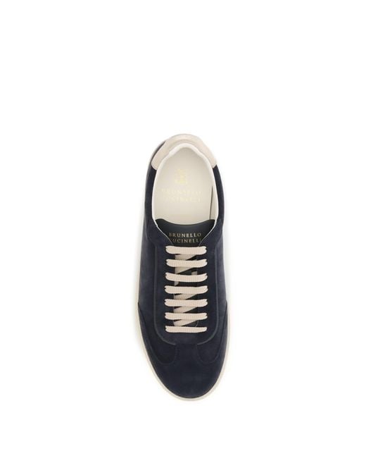 Brunello Cucinelli Blue Sneakers Suede for men
