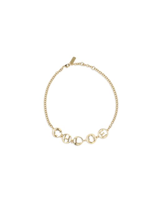 Chloé Metallic Chloã Script Choker Necklace