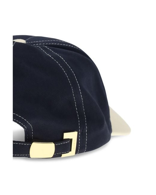 Balmain Blue Cotton Cap (baseball Hat) for men