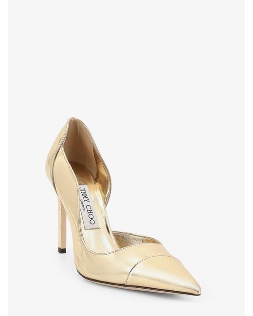 Jimmy Choo Natural Brigitte 100 Liquid Metal Leather Pumps