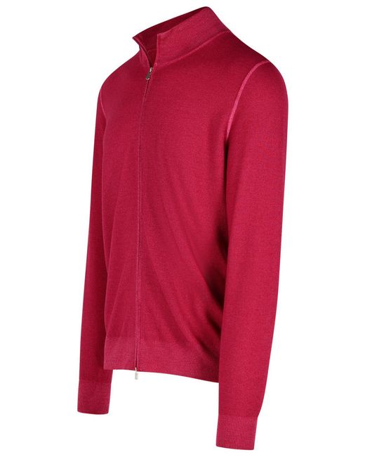 Gran Sasso Red Virgin Wool Sweater for men