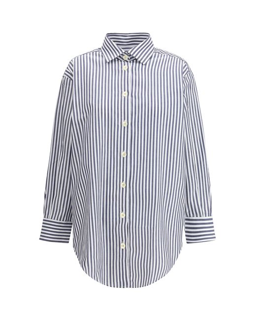 Women's Blue Oversized Cotton Shirt Riga Blu