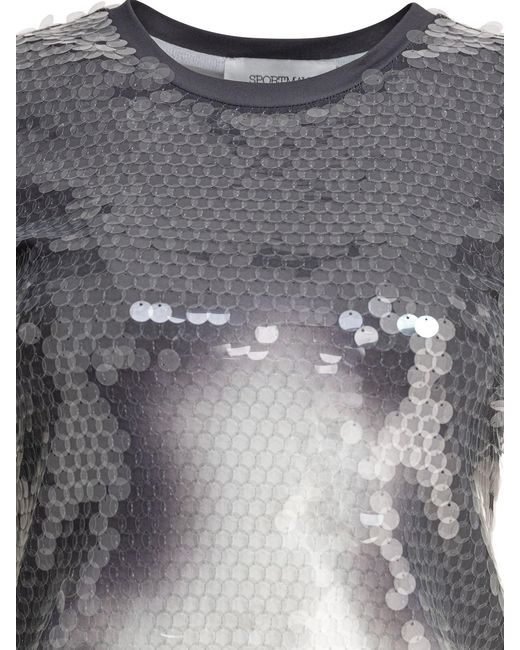 Max Mara Gray T-Shirt With Sequins T-Shirts