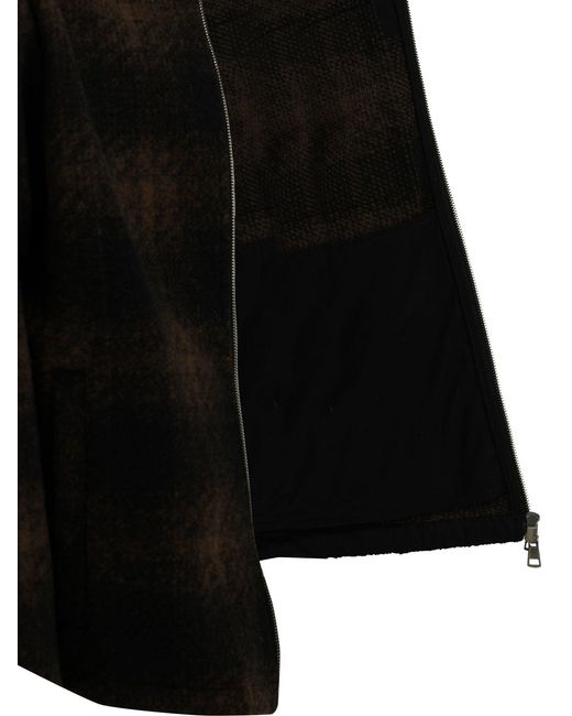 Moncler Black Checkered Overshirt Jacket for men