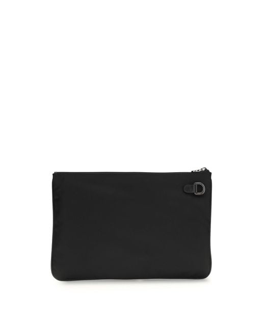 Kiton Black Leather Pouch for men