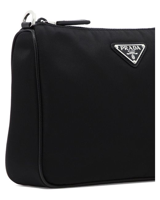 Prada Black Re-Nylon And Saffiano Crossbody Bag for men