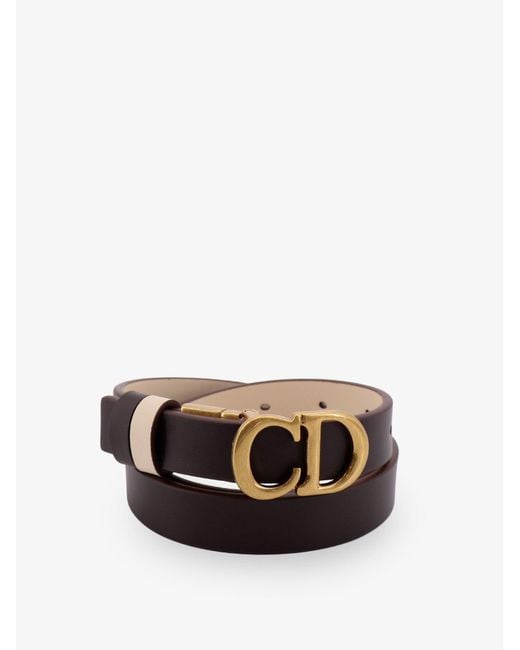 Dior White Leather Saddle Belt