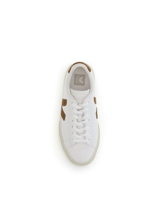 Veja White Campo Sneakers Cognac