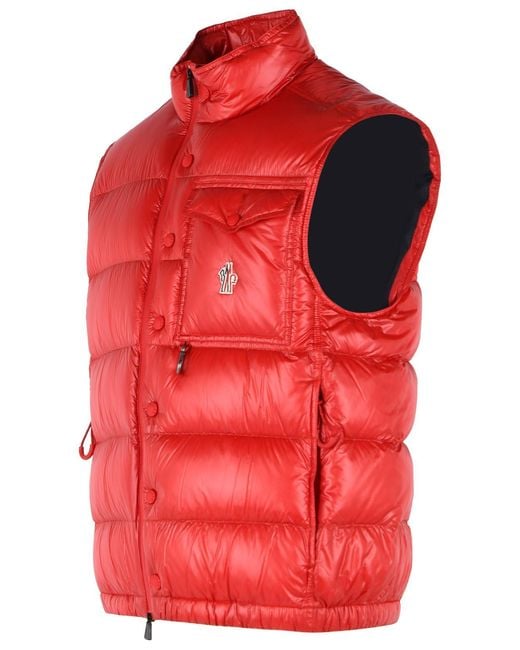 Moncler Red 'Uychi' Foldable Polyamide Padded Vest for men
