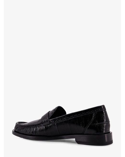 Fendi Black Missina Leather Loafers for men