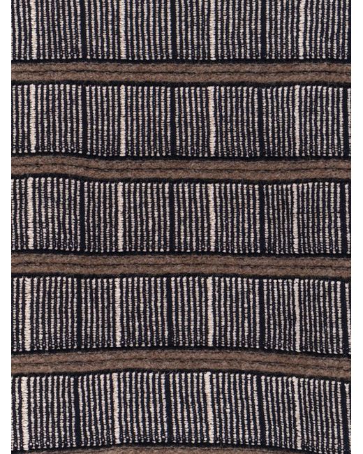 Giorgio Armani Gray Over Striped Virgin Wool And Silk Sweater for men