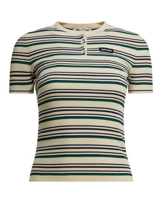 Women's Green Short Sleeves Cotton T-Shirt
