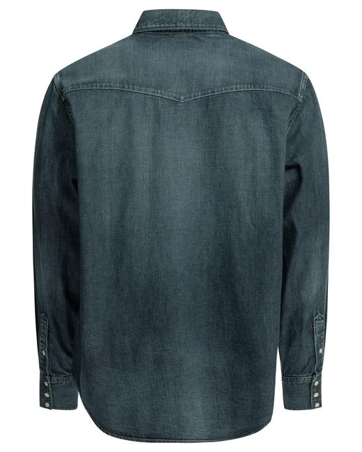 Visvim Blue Social Sculpture Cotton Casual Shirt
