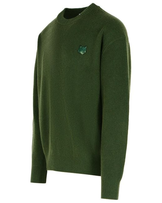 Maison Kitsuné Green Wool Sweater for men