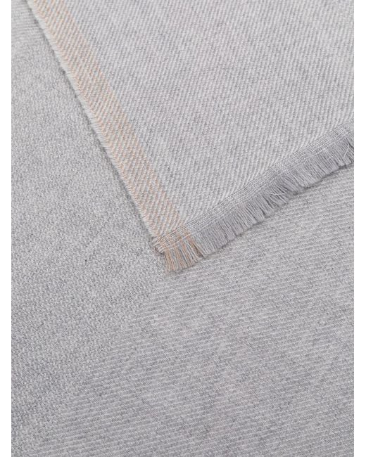 Brunello Cucinelli Gray Wool And Cashmere Scarf for men