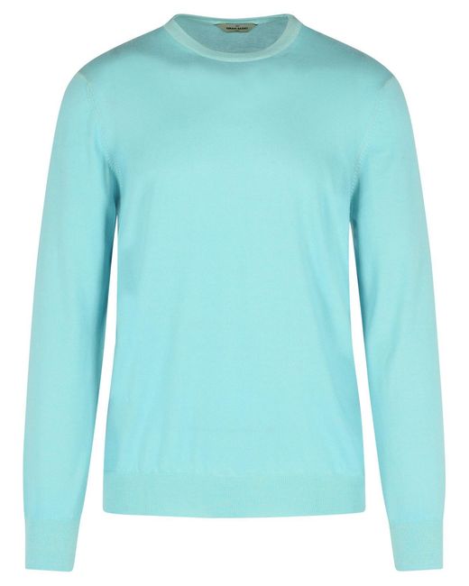 Gran Sasso Blue Light Cashmere Sweater for men