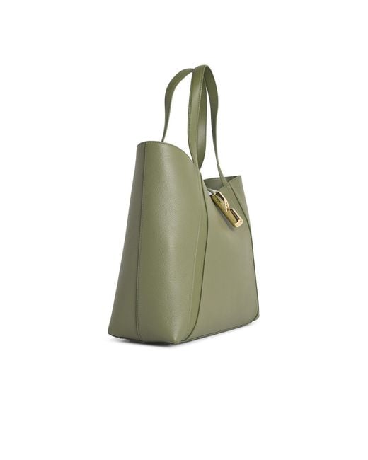 Furla Green 'Shopping Drop' Leather Bag